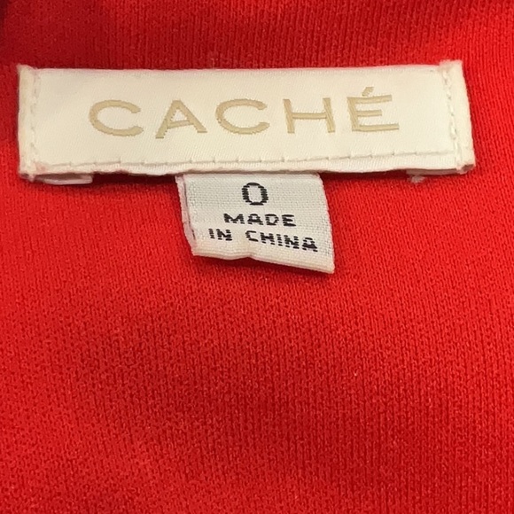 Vintage Cache Gold Label Red One Shoulder Sequin Beaded Formal Dress Size 0 XXS - Picture 5 of 8